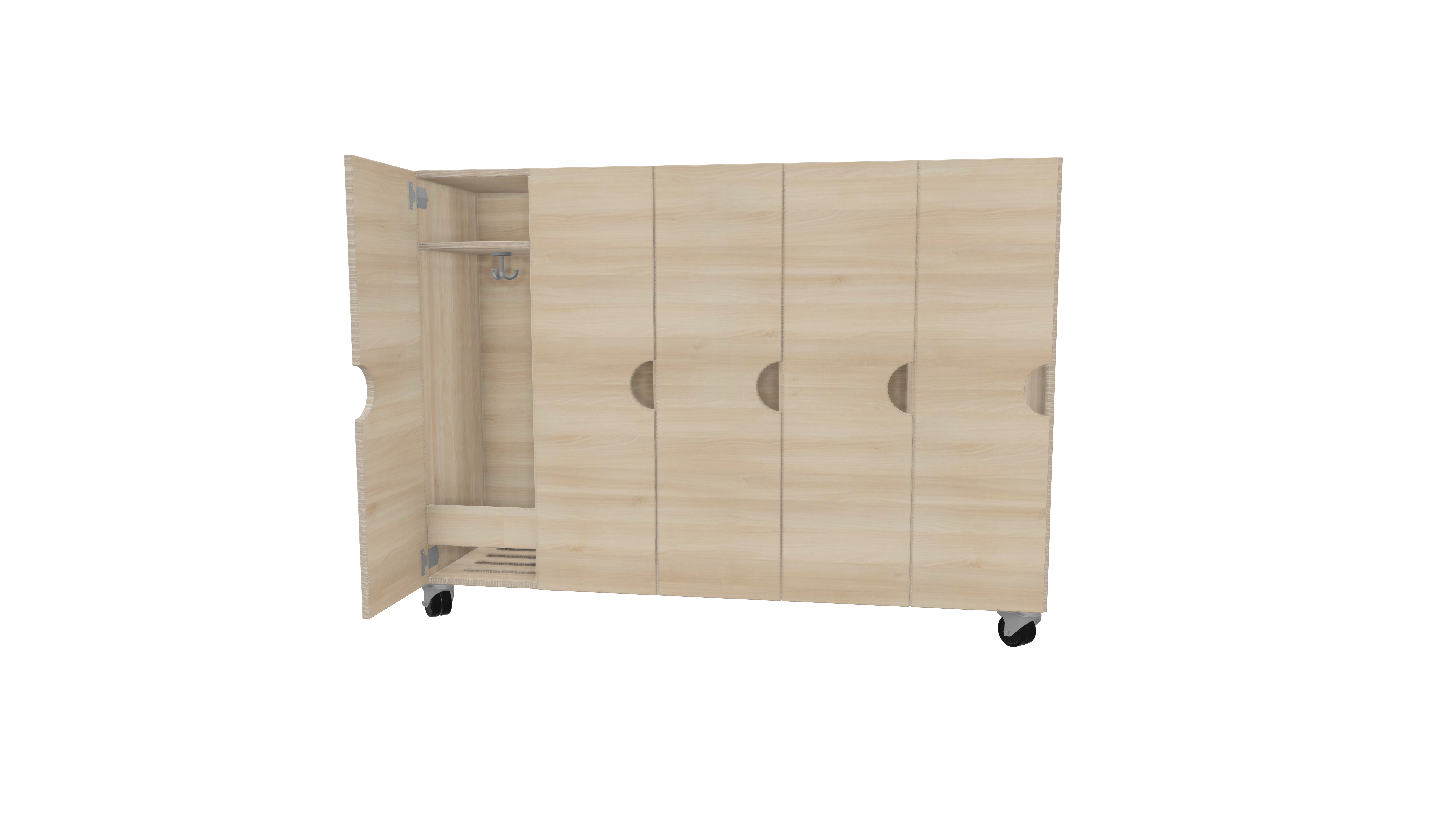 Garderobenschrank mit Türen 5-fach | 28 cm Garderobenschrank mit Türen 5-fach | 28 cm