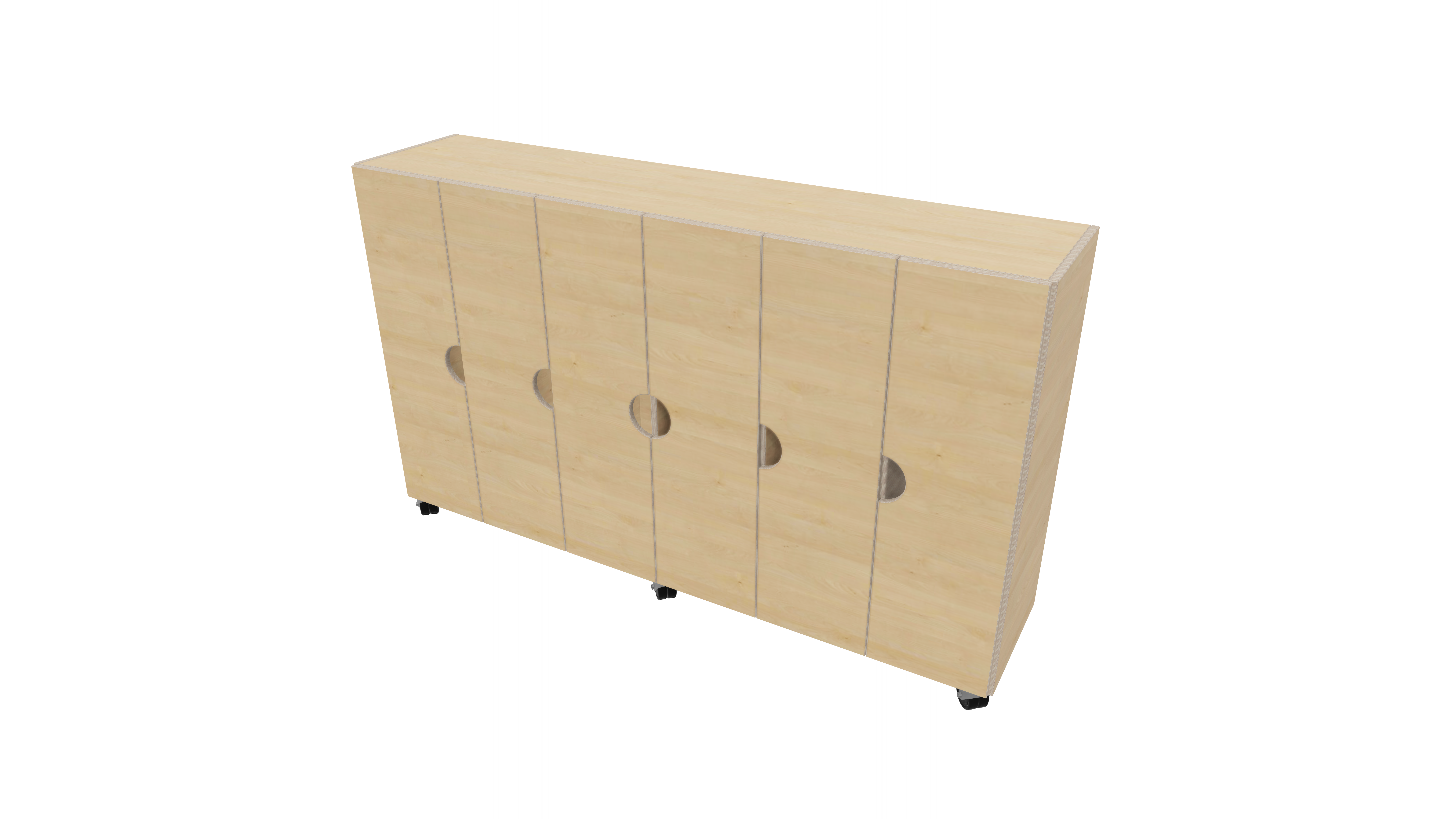 Garderobenschrank mit Türen 6-fach | 28 cm