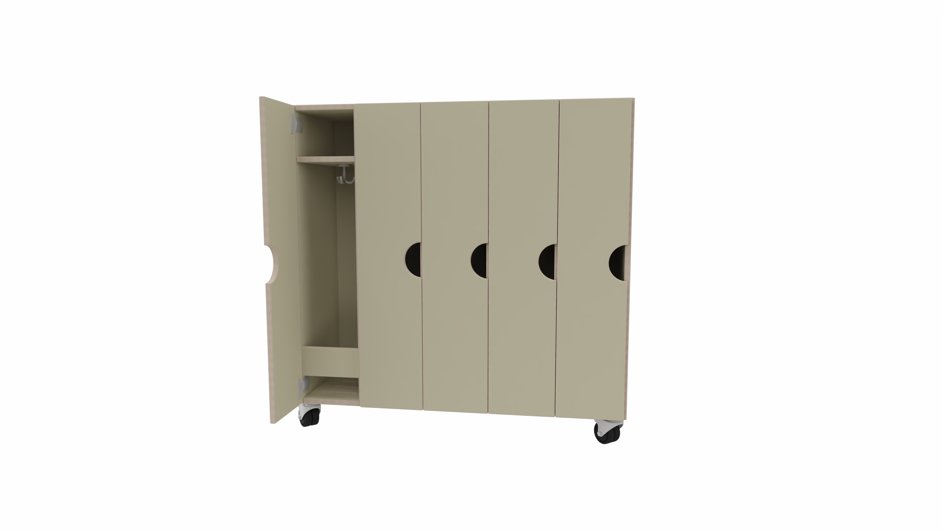 Garderobenschrank mit Türen 5-fach | 20 cm Garderobenschrank mit Türen 5-fach | 20 cm